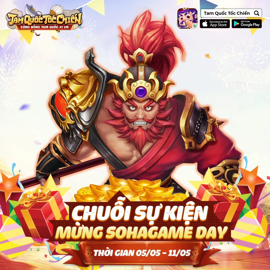 [TAM QUỐC TỐC CHIẾN] CHUỖI SỰ KIỆN MỪNG SOHAGAME DAY
