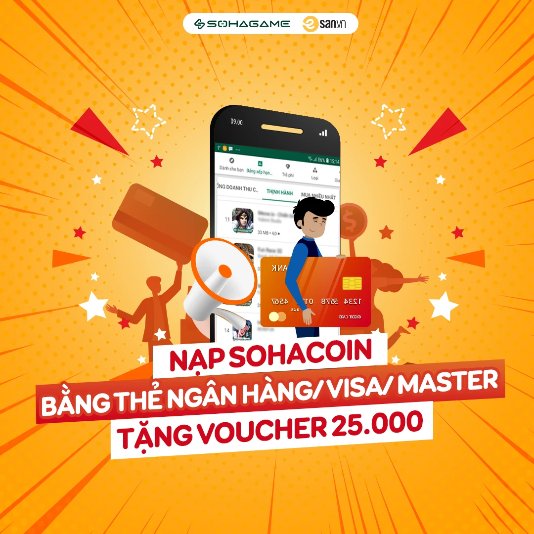 NẠP SOHACOIN QUA THẺ NGÂN HÀNG - NHẬN NGAY MÃ GIẢM GIÁ 25.000đ