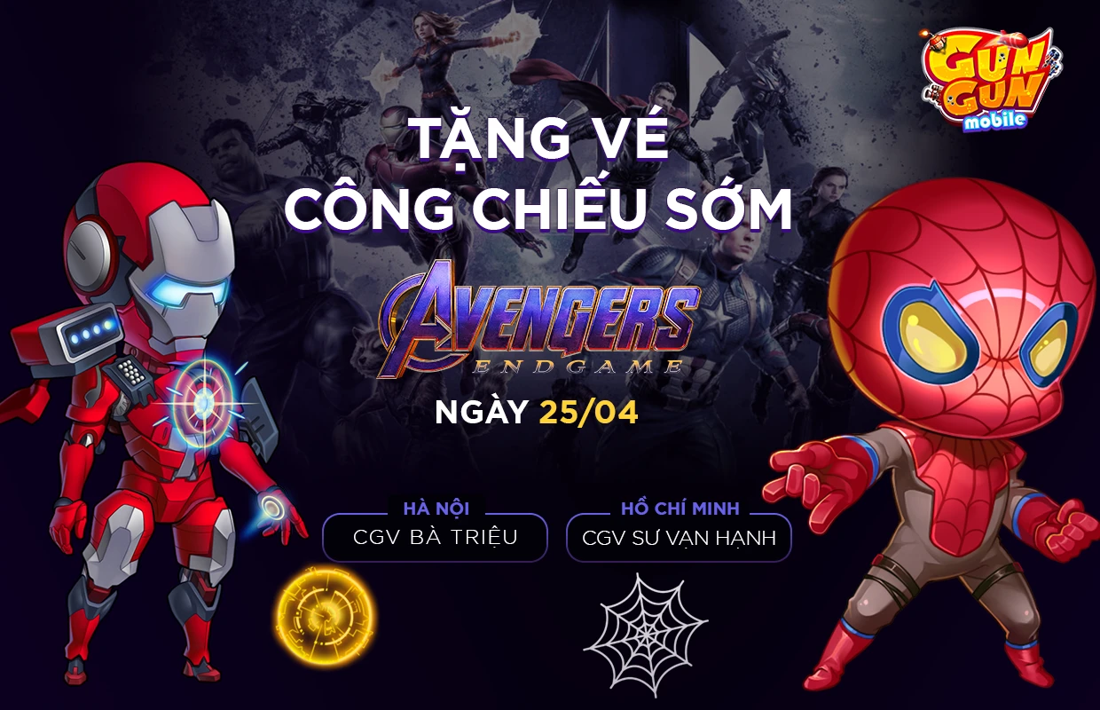 [Gun Gun Mobile] Danh sách tặng vé công chiếu Avengers: Endgame cho game thủ Gun Gun Mobile