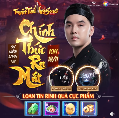 Tuyệt Thế Vô Song Mobile - Tân Vương Kiếm Hiệp 2021 chính thức ra mắt lúc 10h00 18/11