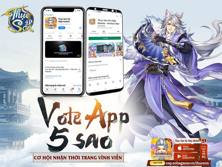 [Thục Sơn Kỳ Hiệp Mobile] Vote App 5 Sao Nhận Quà Ngàn Ngàn Sao