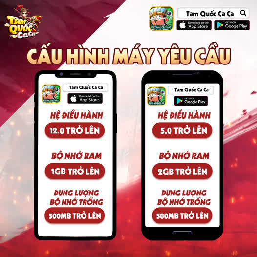 Tam Quốc Ca Ca công bố cấu hình đề nghị: Nhẹ hơn lông hồng, chiến ngon trên mọi nền tảng